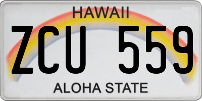 HI license plate ZCU559