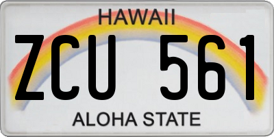 HI license plate ZCU561