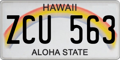 HI license plate ZCU563