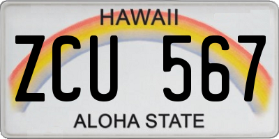 HI license plate ZCU567