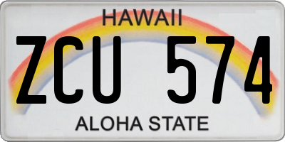 HI license plate ZCU574