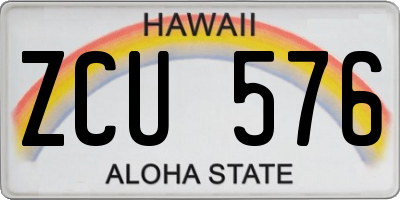 HI license plate ZCU576