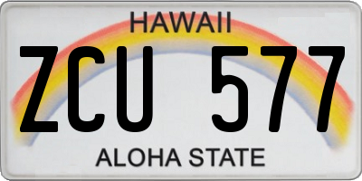HI license plate ZCU577