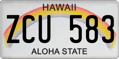 HI license plate ZCU583