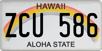 HI license plate ZCU586