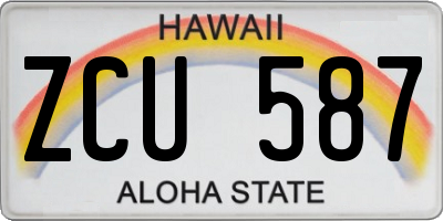 HI license plate ZCU587