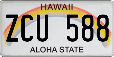 HI license plate ZCU588