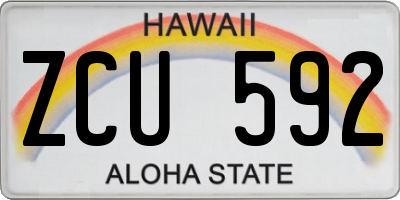 HI license plate ZCU592