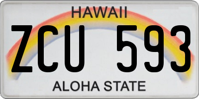 HI license plate ZCU593