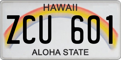 HI license plate ZCU601