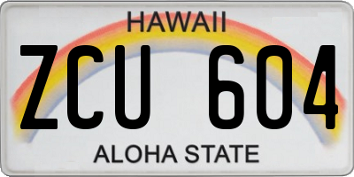 HI license plate ZCU604