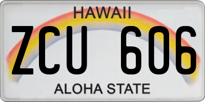 HI license plate ZCU606