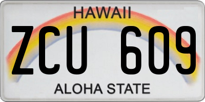 HI license plate ZCU609