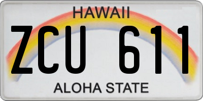 HI license plate ZCU611