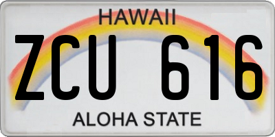 HI license plate ZCU616