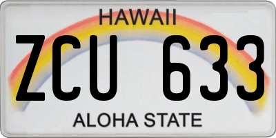 HI license plate ZCU633