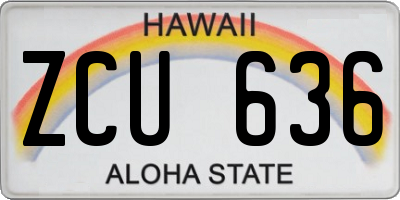 HI license plate ZCU636