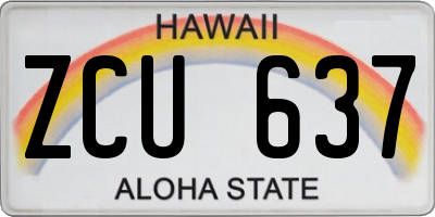 HI license plate ZCU637