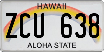 HI license plate ZCU638