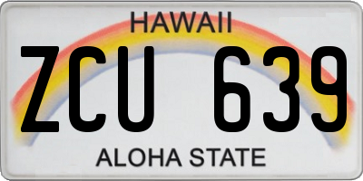 HI license plate ZCU639