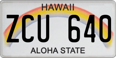 HI license plate ZCU640