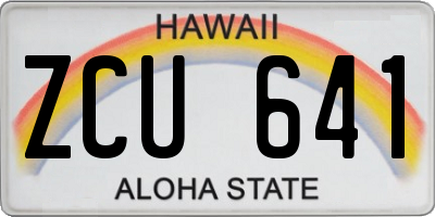HI license plate ZCU641