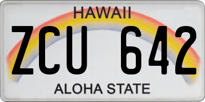HI license plate ZCU642