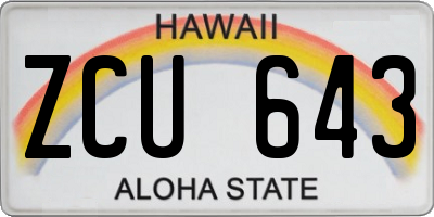 HI license plate ZCU643