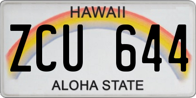 HI license plate ZCU644