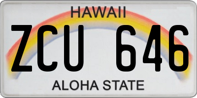 HI license plate ZCU646