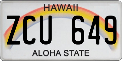 HI license plate ZCU649