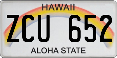 HI license plate ZCU652