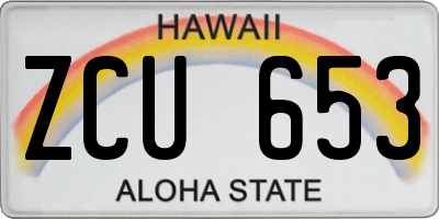 HI license plate ZCU653