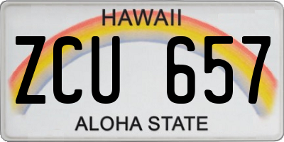 HI license plate ZCU657