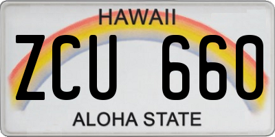HI license plate ZCU660