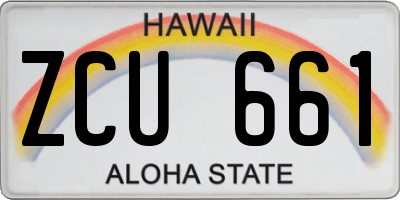 HI license plate ZCU661