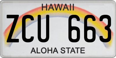 HI license plate ZCU663