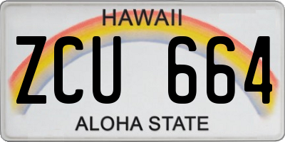 HI license plate ZCU664