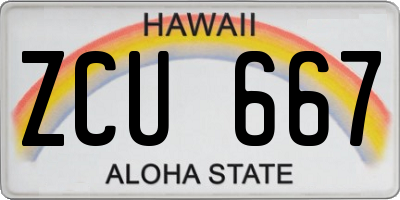 HI license plate ZCU667