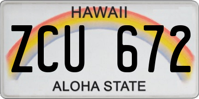 HI license plate ZCU672