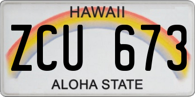 HI license plate ZCU673