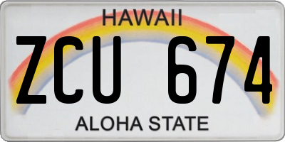 HI license plate ZCU674