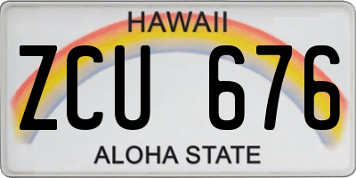 HI license plate ZCU676
