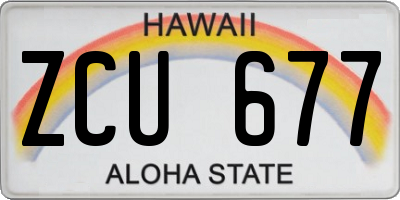 HI license plate ZCU677