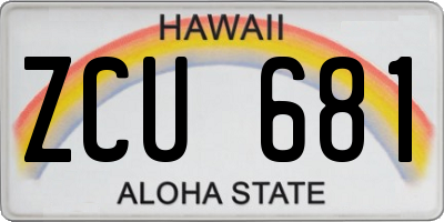 HI license plate ZCU681