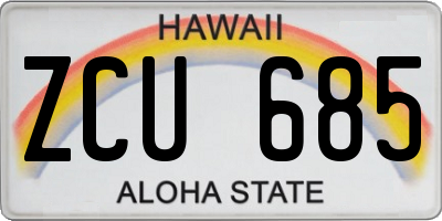HI license plate ZCU685