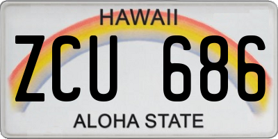 HI license plate ZCU686
