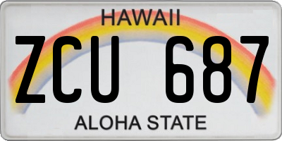 HI license plate ZCU687