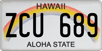 HI license plate ZCU689