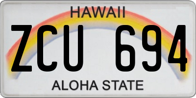 HI license plate ZCU694